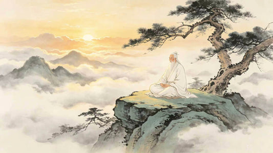 Peaceful Duanwu Festival scene with traditional elements and Daoist self-care practices